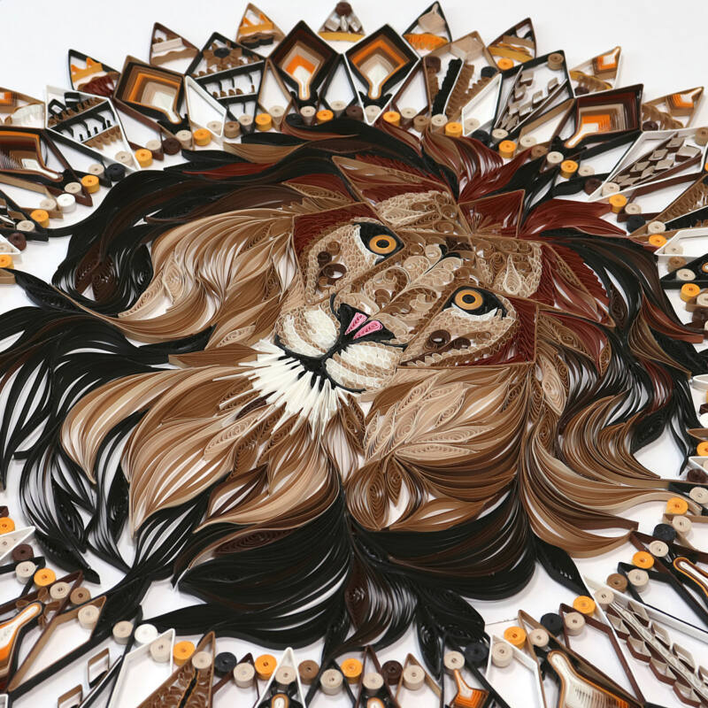 Lion Mandala Art Quilling – Bild 4