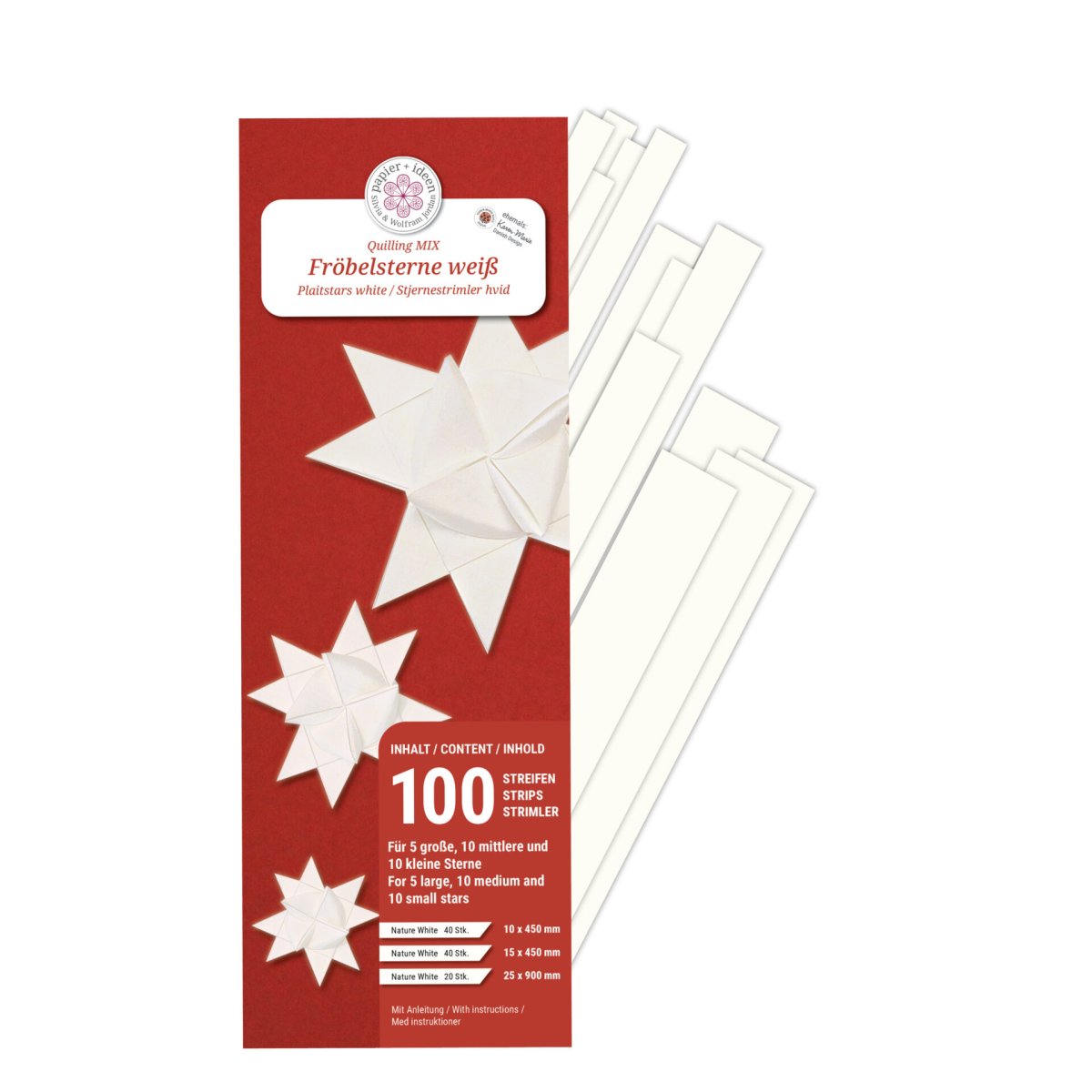 Papierstreifen 100 Stk. weiß