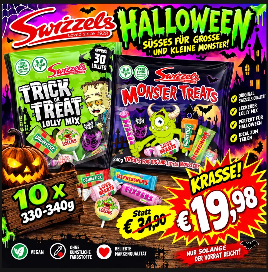 Swizzels Halloween Süßigkeiten Mix – 10 x 330–340 g – Trick or Treat / Monster Treats – MHD 31.01.2028 – Bild 2