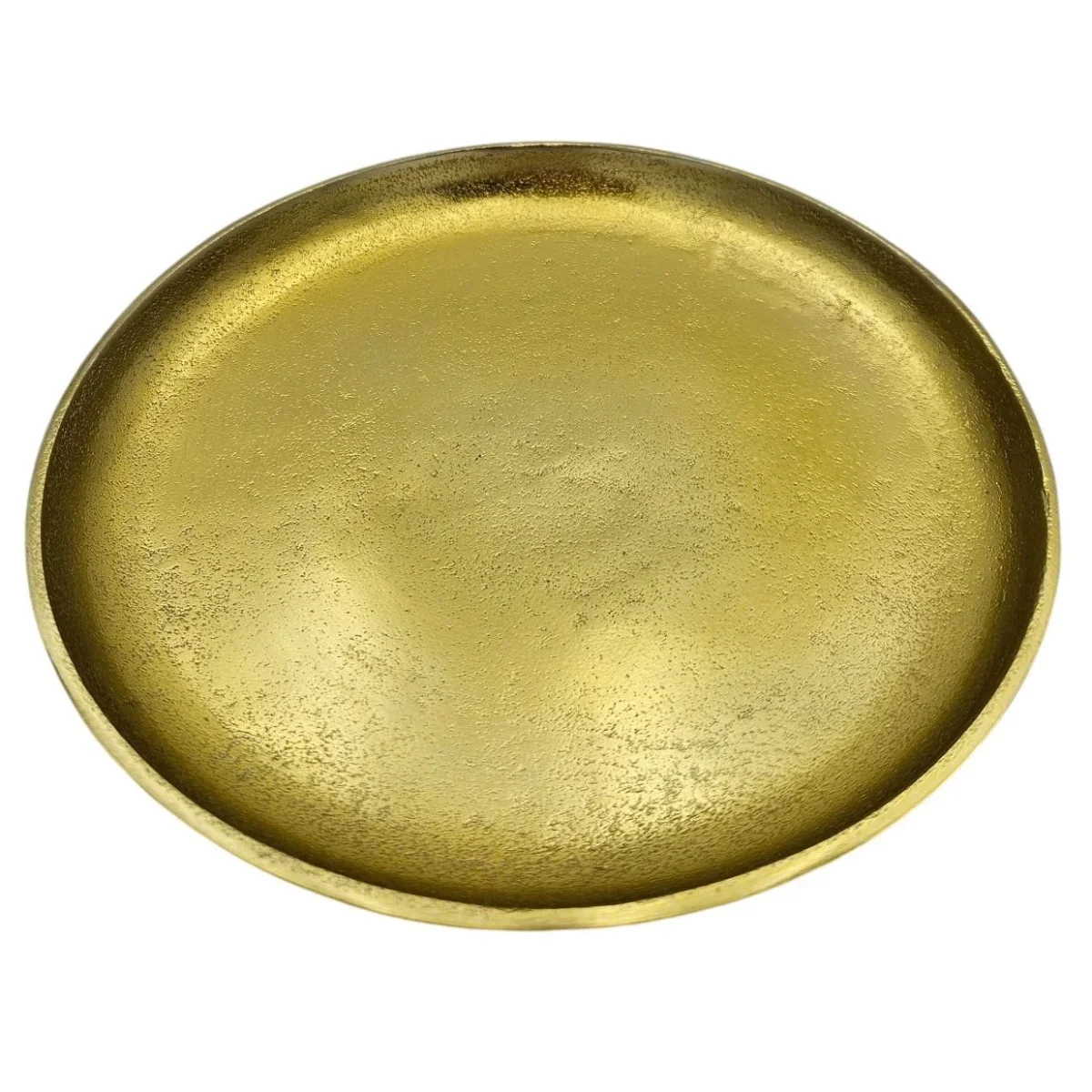 Dekoteller Gold Metall Teller Schale Dekotablett Kerzenteller Dekoschale Ø20cm – Bild 2