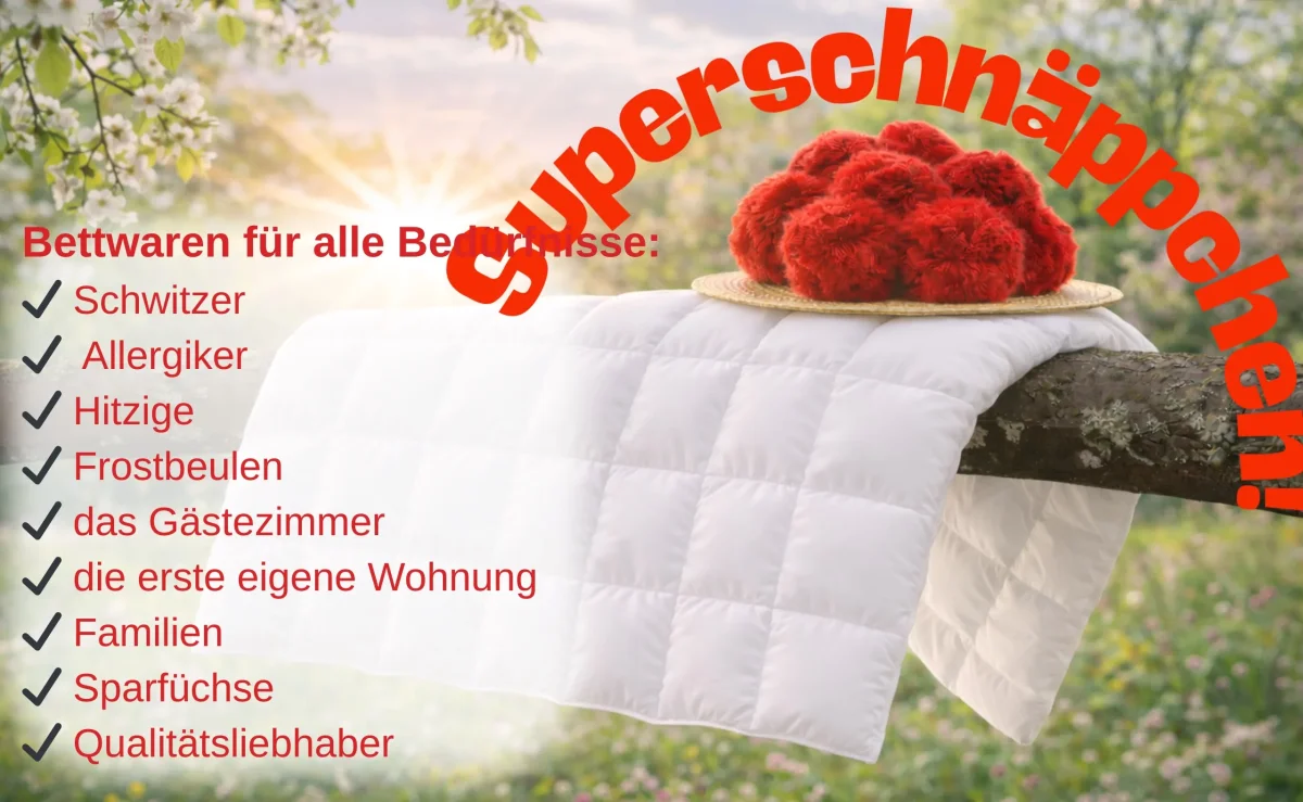Kochfeste Decken bis 95 °C waschbar