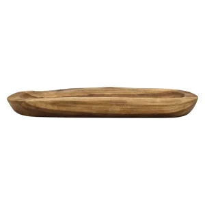 Dekoschale Naturschale Teak Holz lang 60 cm Schale braun massiv stabil Obstschale XL
