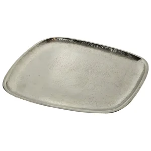 Dekoteller Metall silber Dekoschale Metallteller Deko Schale Teller 25 x 22 cm