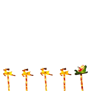 Gartenstecker Weihnachtsschlitten Weihnachtsmann Zuckerstangen Rentier Batterie