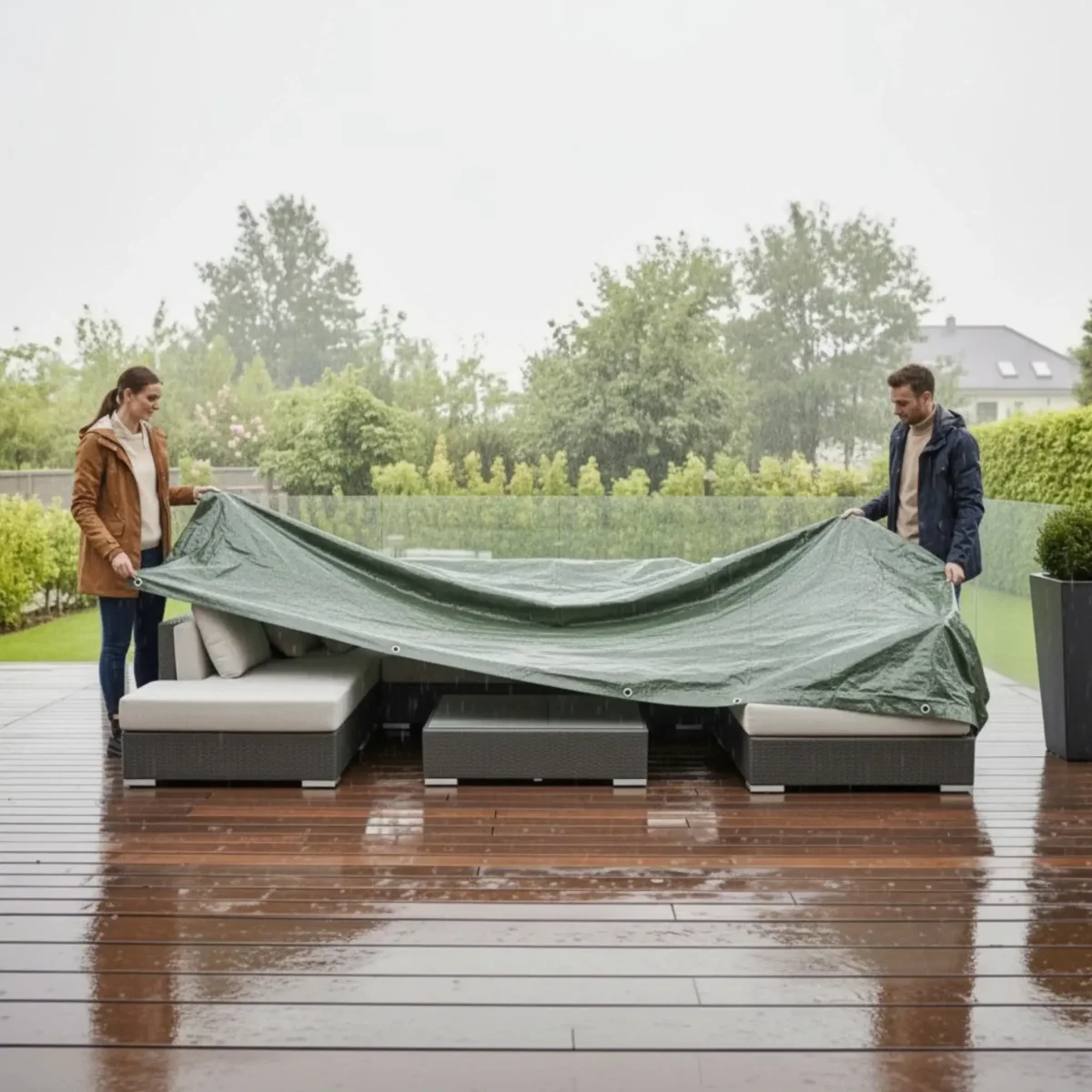 Gewebeplane Abdeckplane grün 3x4 m 120 g UV Beständig Wasserdicht Ösen verstärkter Rand – Bild 7