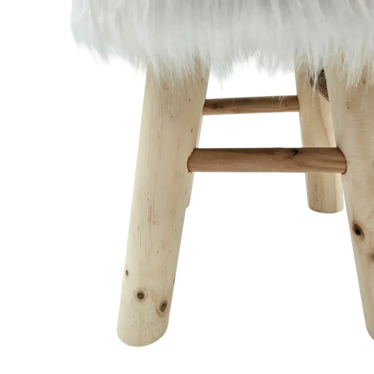 Hocker Fellhocker 40x29 weiß Natur Landhaus Beistelltisch Kinderhocker 120 kg – Bild 6