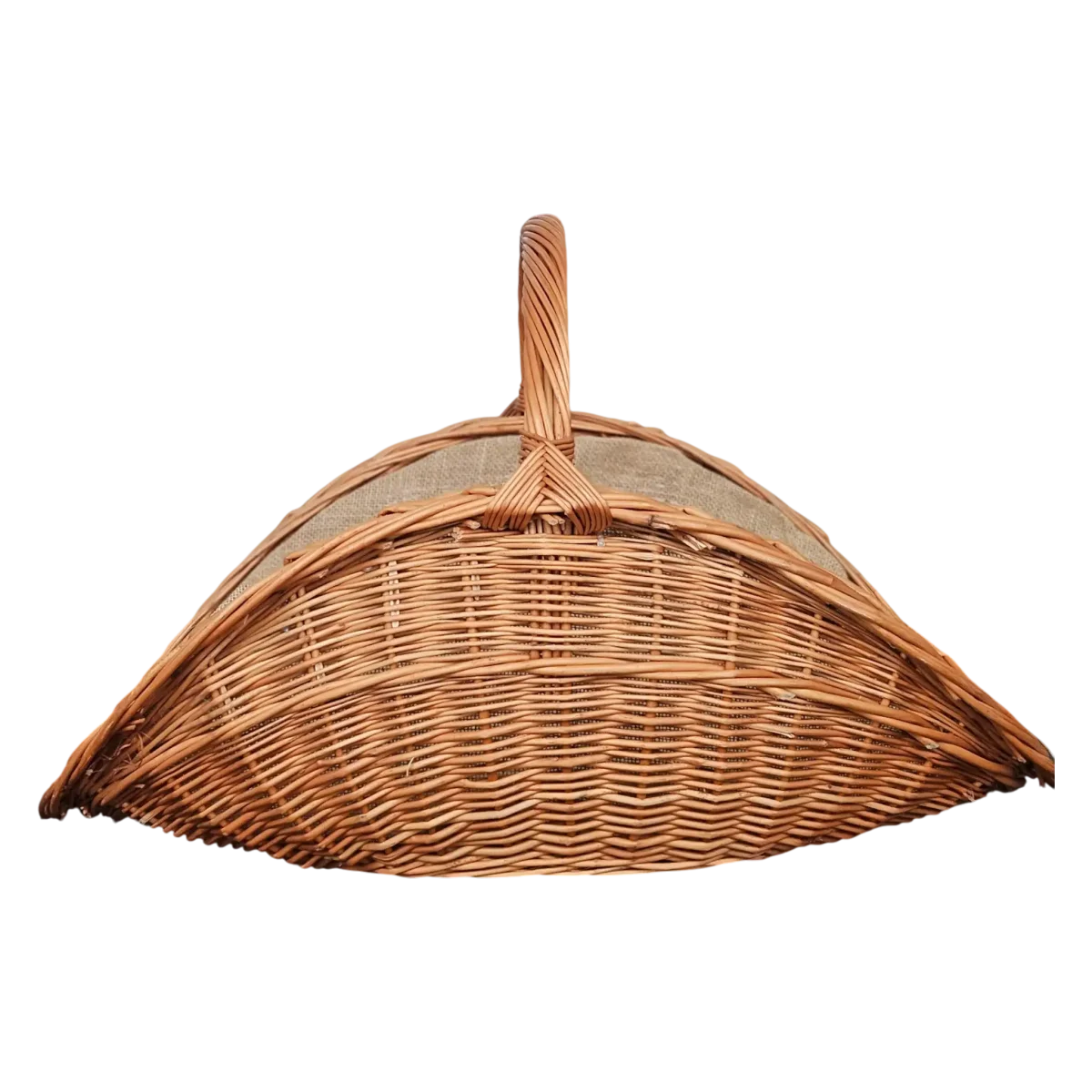 Kaminholzkorb mit Jute XXL Weidenkorb Holzkorb Holztrage 43x70 cm