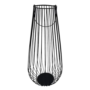 Laterne Windlicht Metalllaterne 25x50 cm Windlicht Kerzenhalter Gartenlampe schwarz
