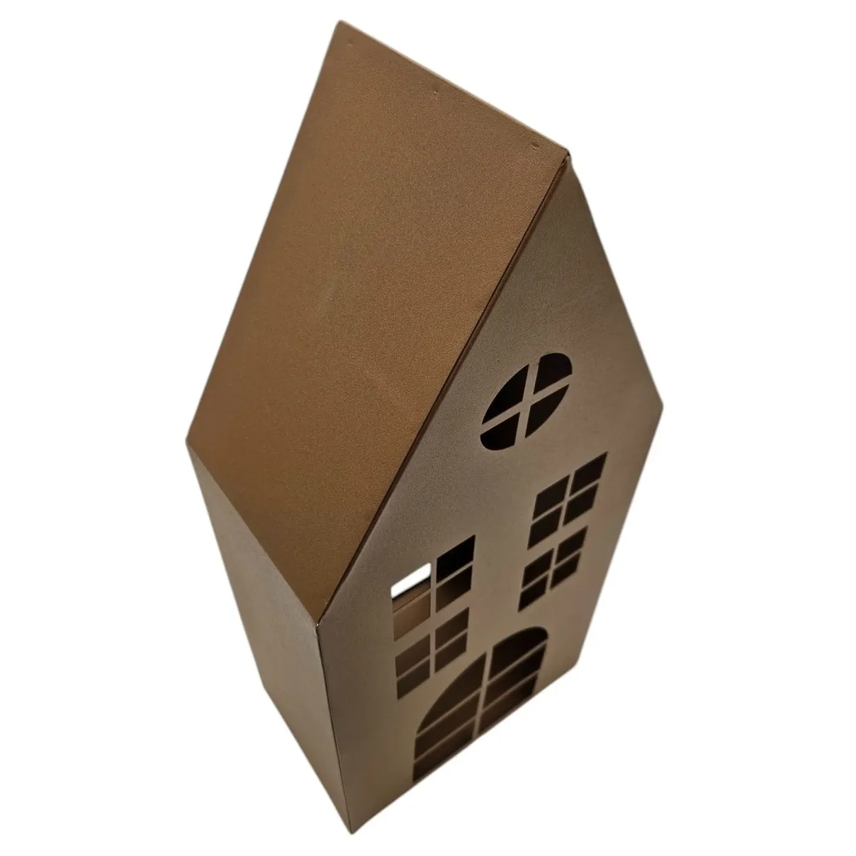Laternenhaus Windlicht Kerzenhalter Rostoptik Haus Metall Deko Laterne 40 cm – Bild 8
