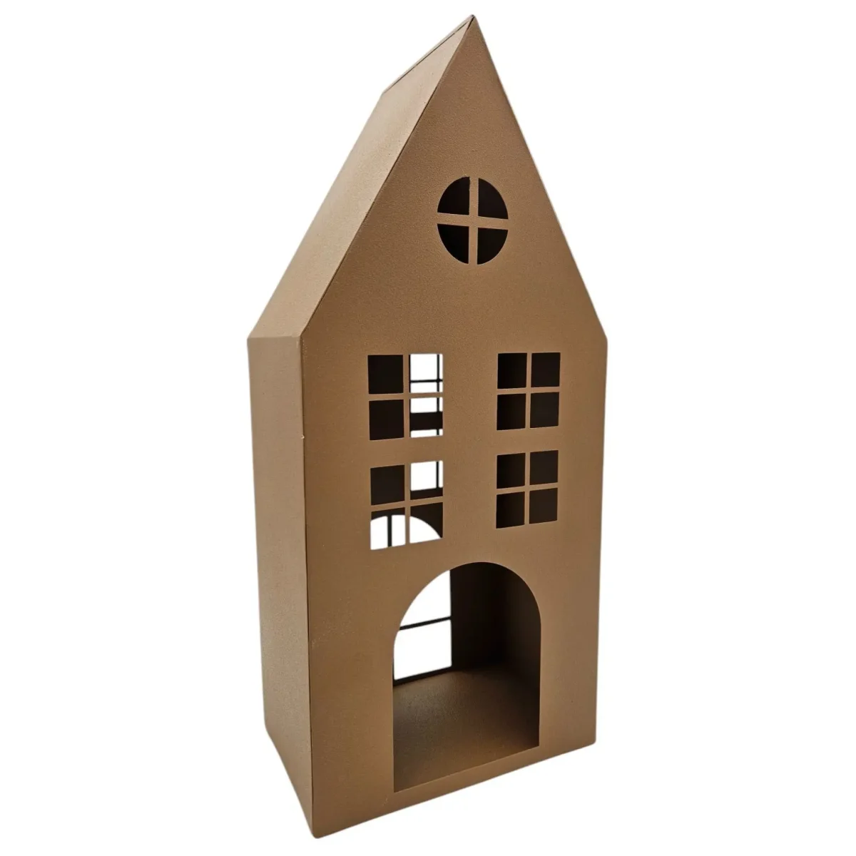 Laternenhaus Windlicht Kerzenhalter Rostoptik Haus Metall Deko Laterne 40 cm – Bild 5