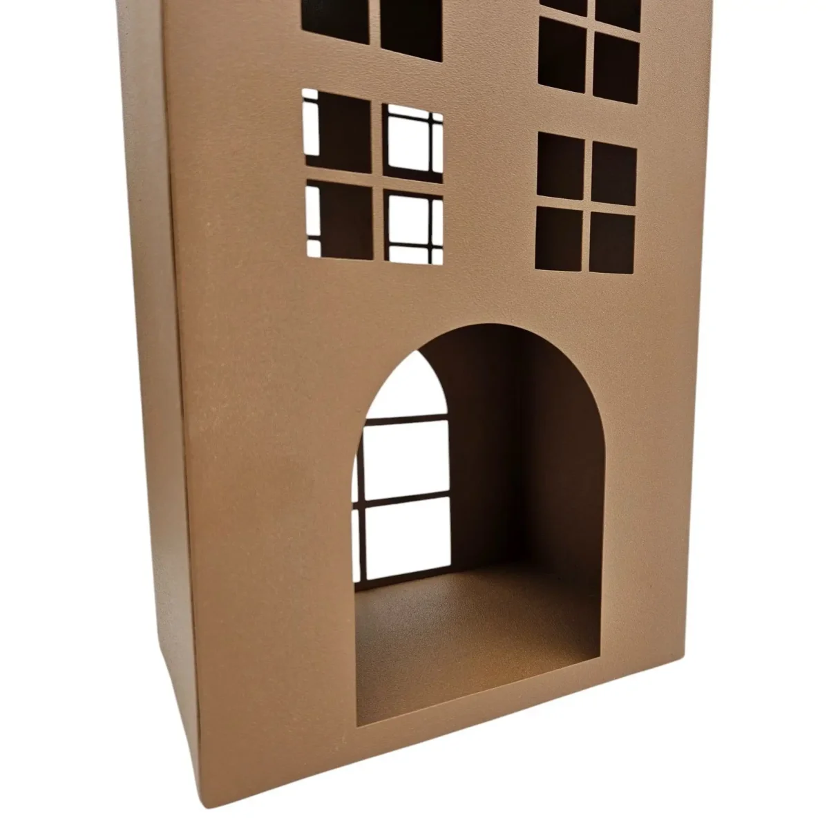 Laternenhaus Windlicht Kerzenhalter Rostoptik Haus Metall Deko Laterne 40 cm – Bild 9