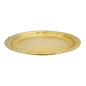 Metallteller Dekoteller rund Gold 36 cm Kerzenteller Kerzentablett Adventsteller B-Ware
