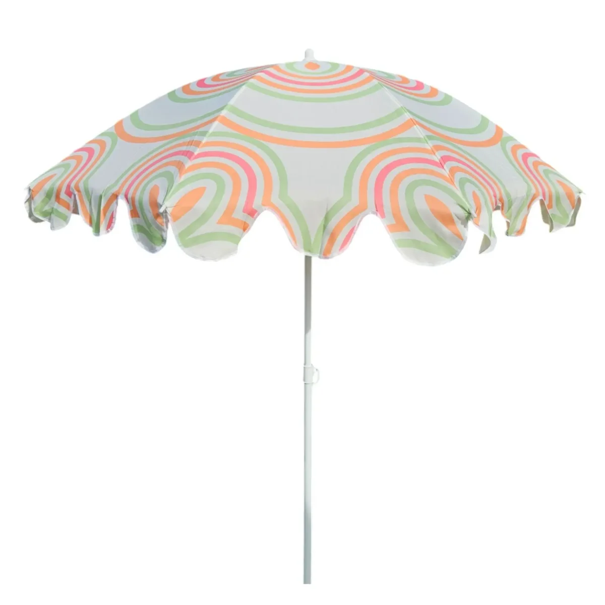 Sonnenschirm Strandschirm UV 30+ Balkonschirm grün blau Kreise Streifen – Bild 2