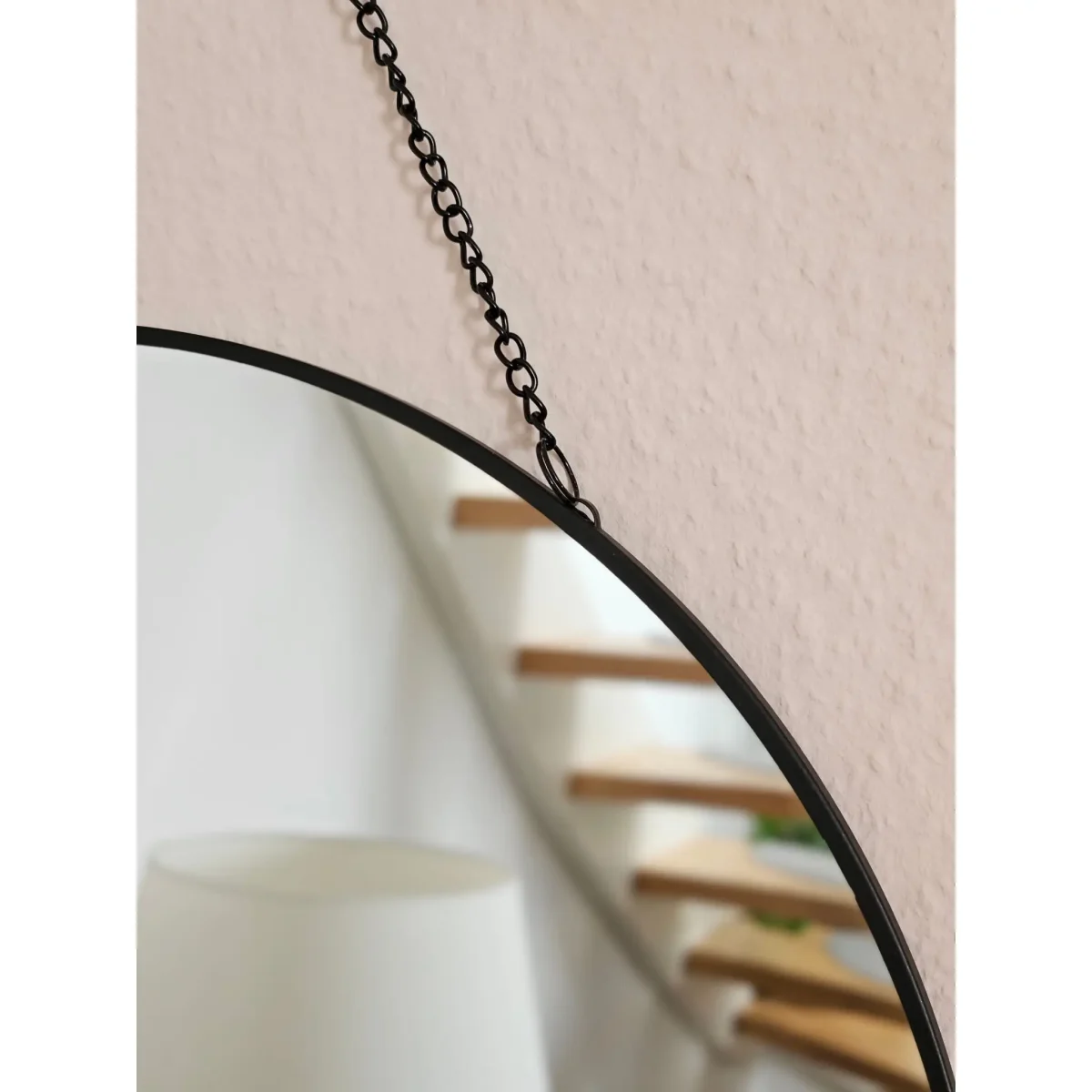 Spiegel rund 30 cm Wandspiegel Metall schwarz Glas Schminkspiegel Dekospiegel – Bild 5