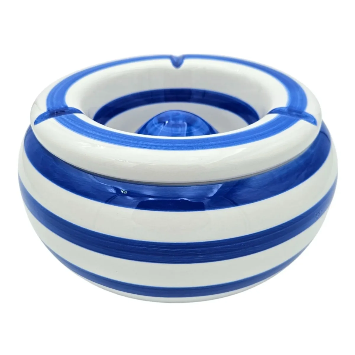 Sturmaschenbecher Mykonos M / XXL 23 cm Maritim blau weiß Aschenbecher gestreift – Bild 5